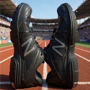 New Balance Men's Black and Silver Athletic Shoes